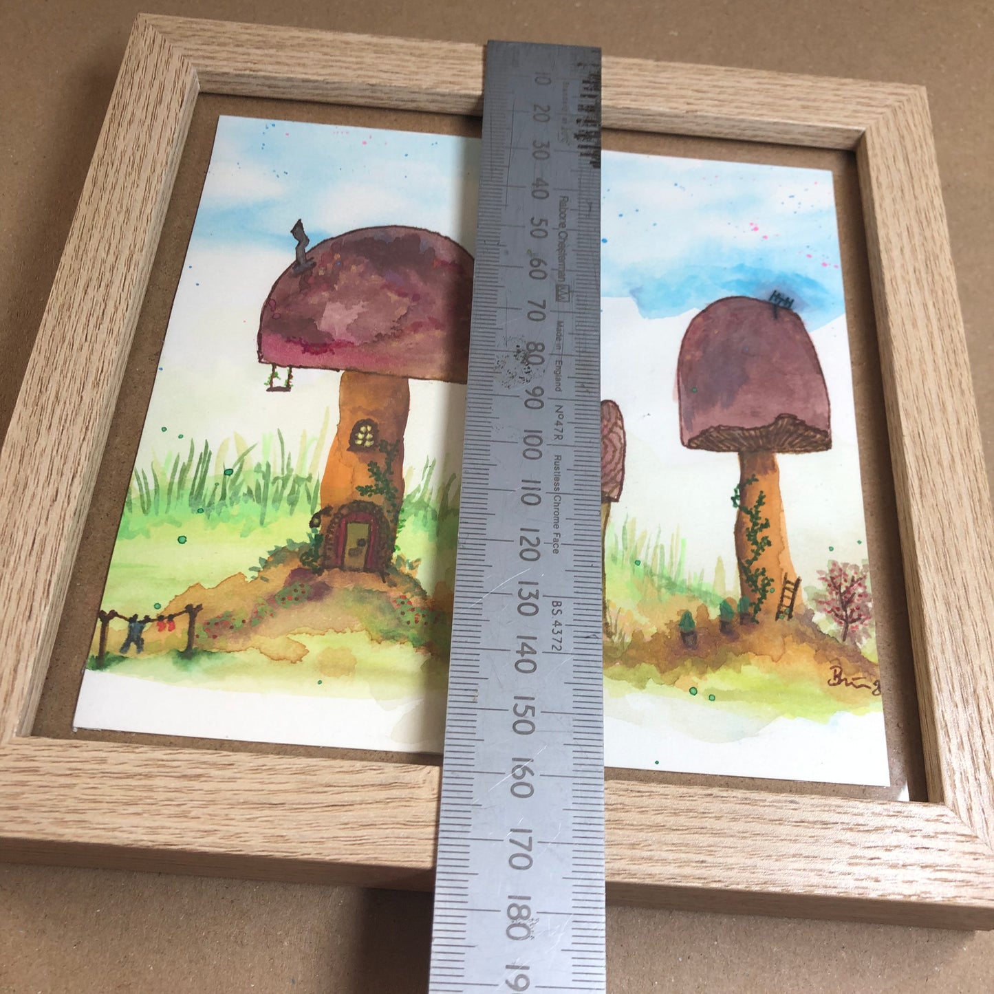 Mushroom village framed art