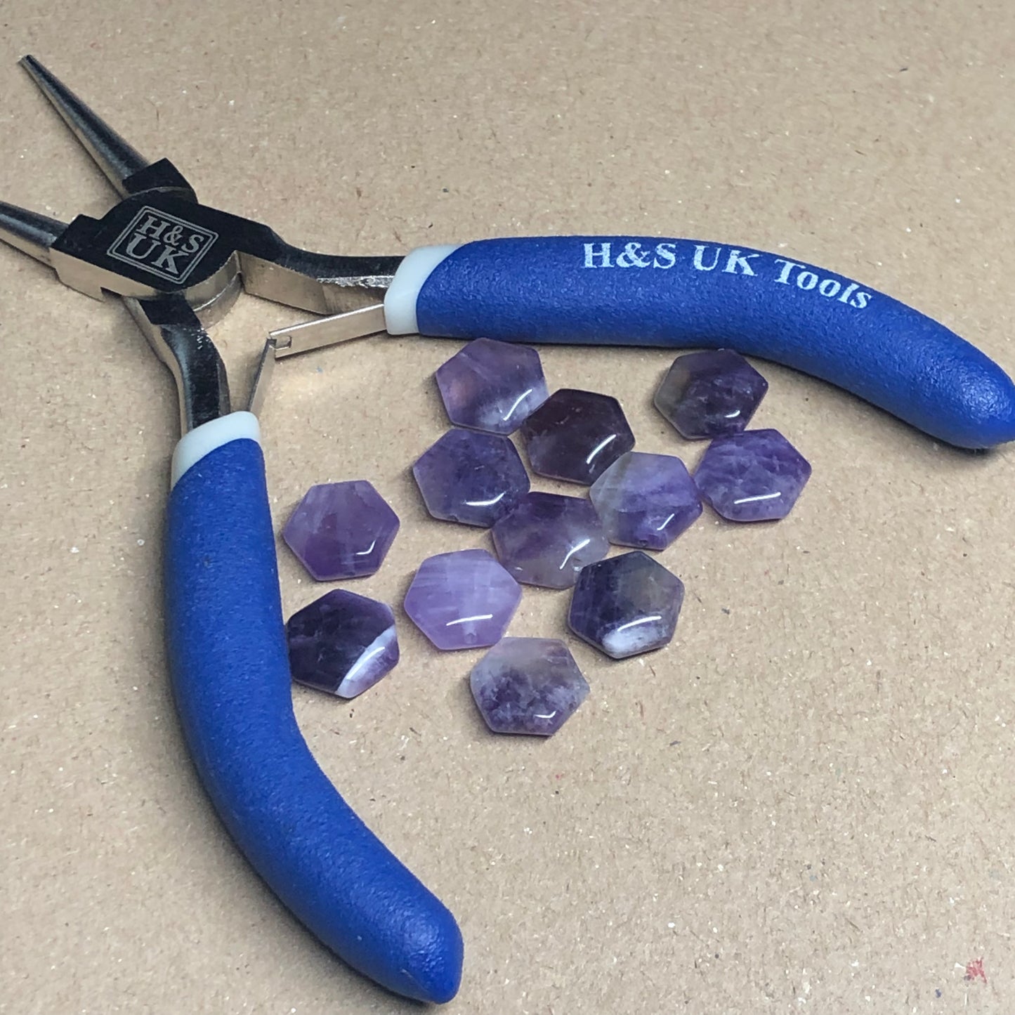 Hexagonal Amethyst beads