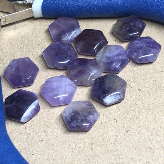 Hexagonal Amethyst beads