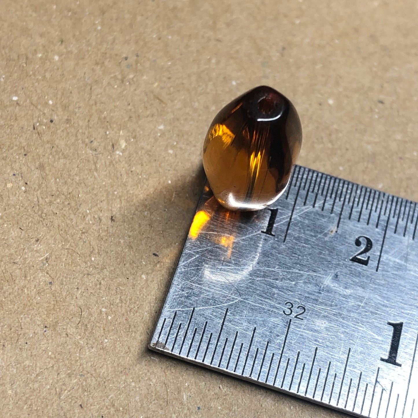 Brown oval shaped glass beads