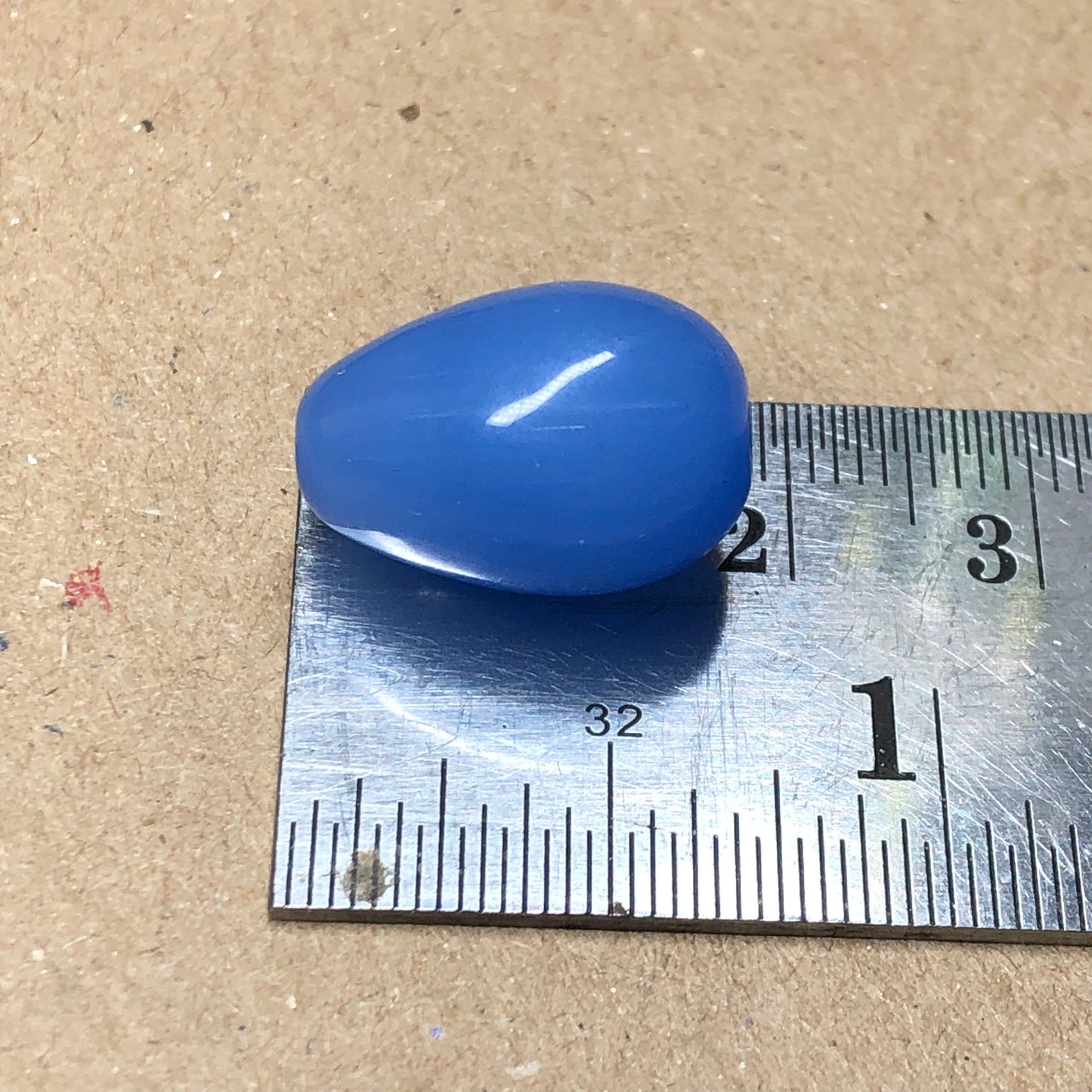 Blue opaque teardrop shaped glass beads