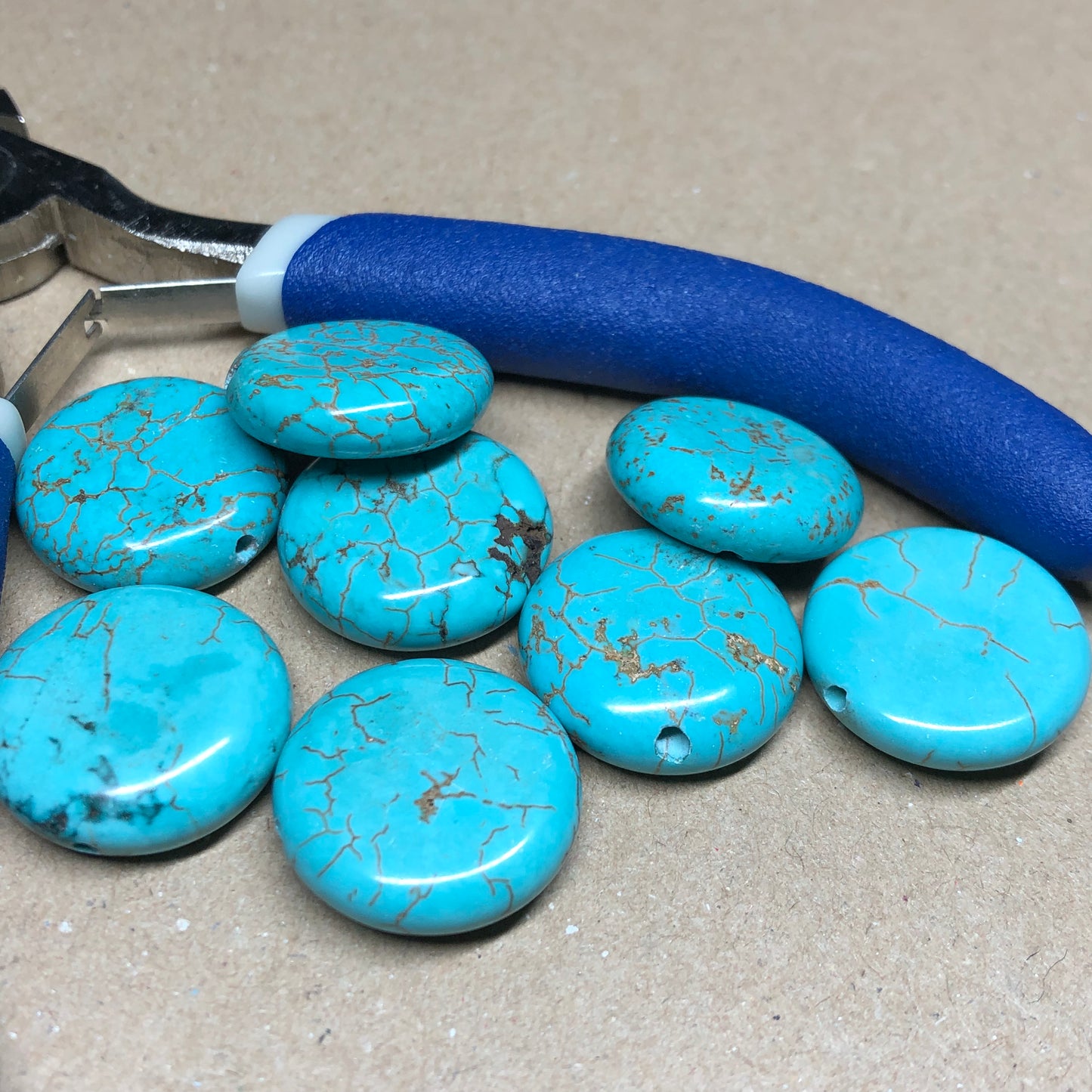 Turquoise coin beads