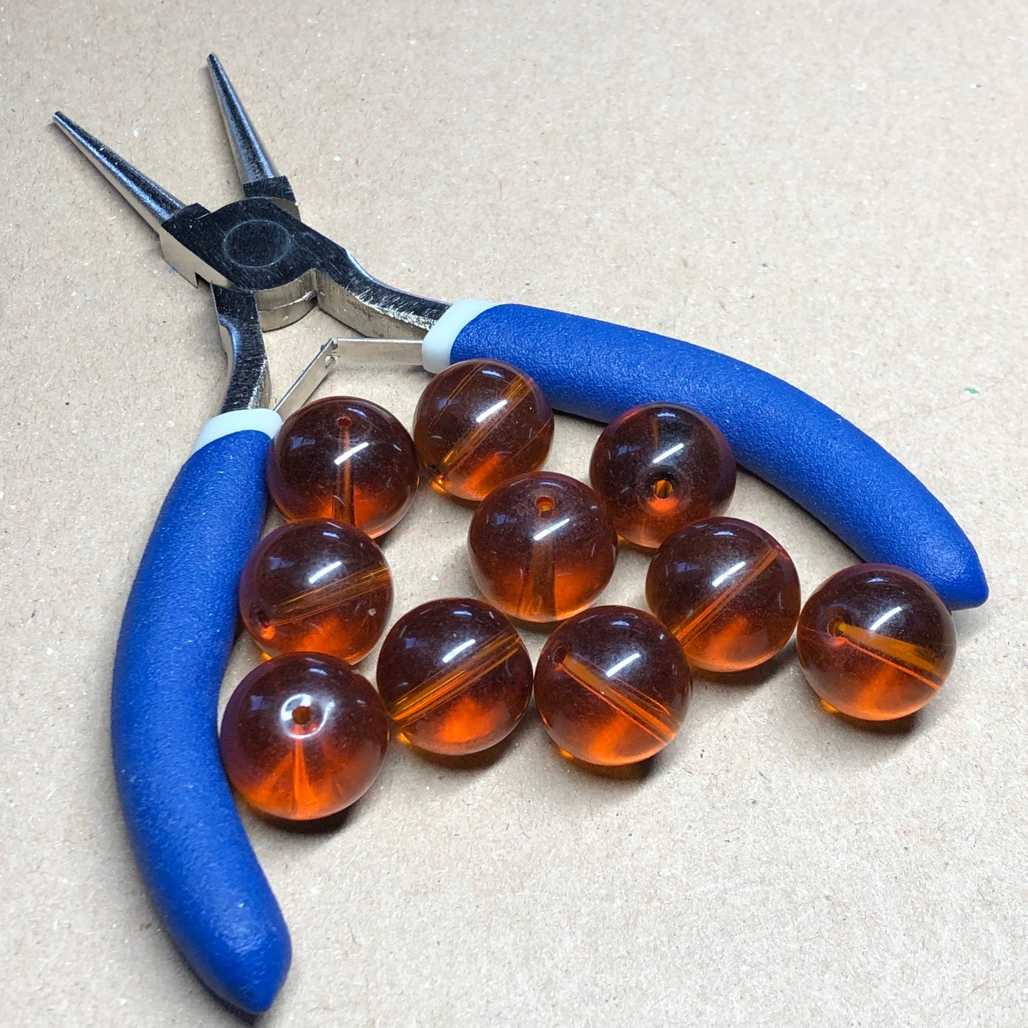 Large brown round glass beads