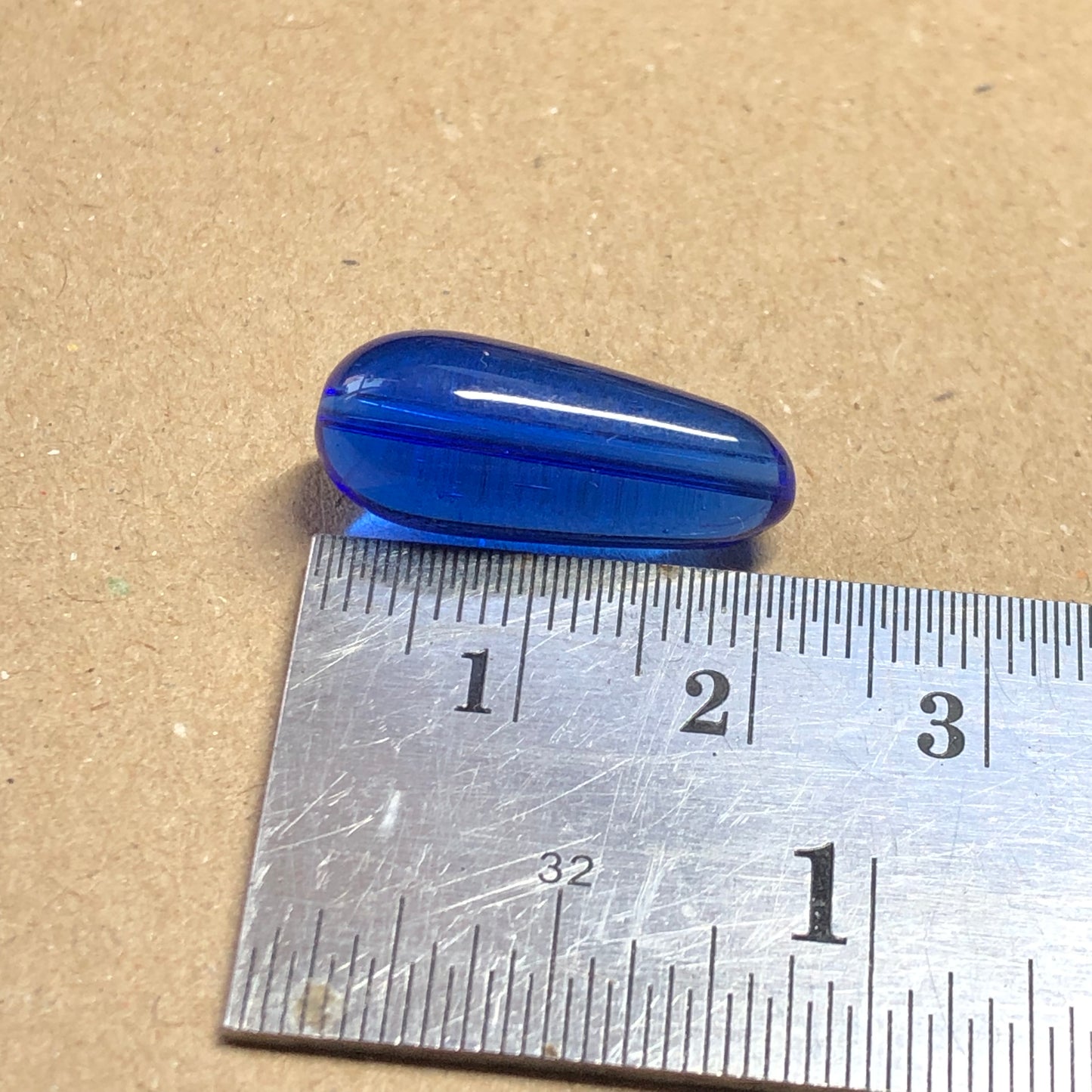 Cobalt blue elongated glass waterdrop beads