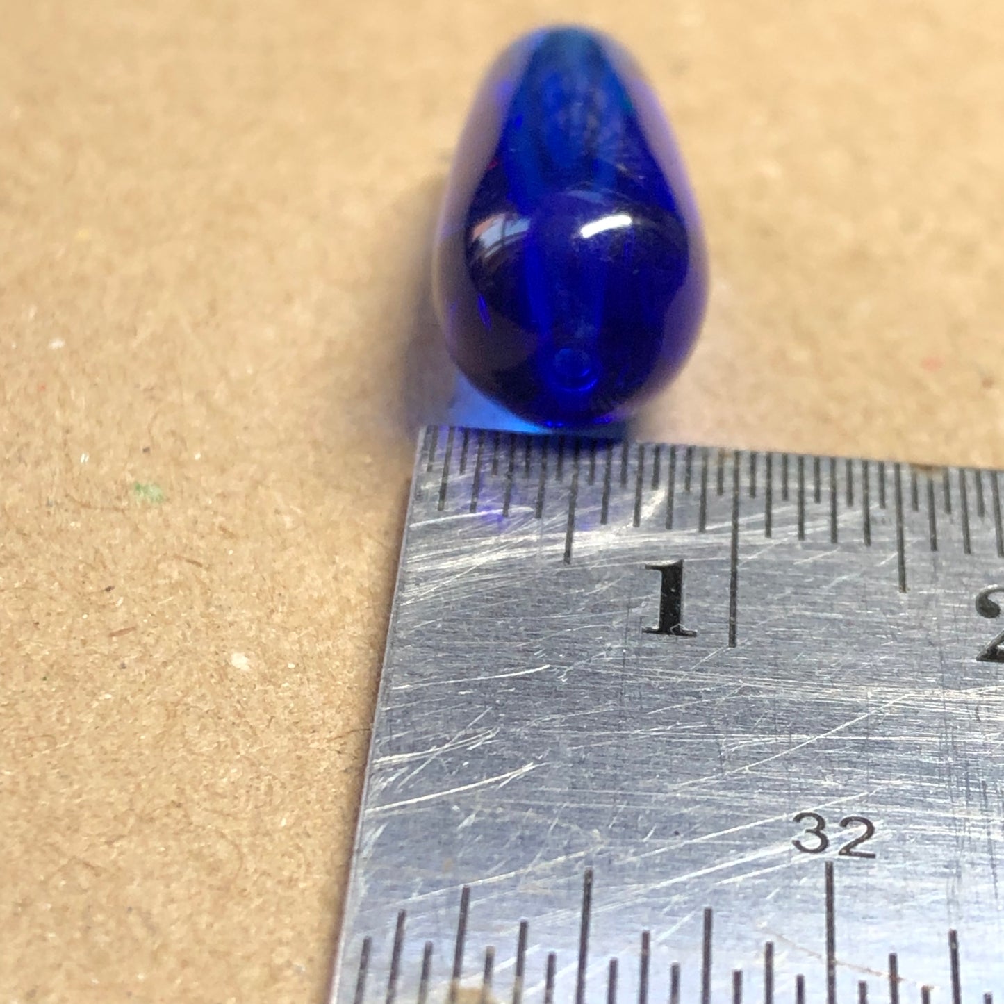 Cobalt blue elongated glass waterdrop beads