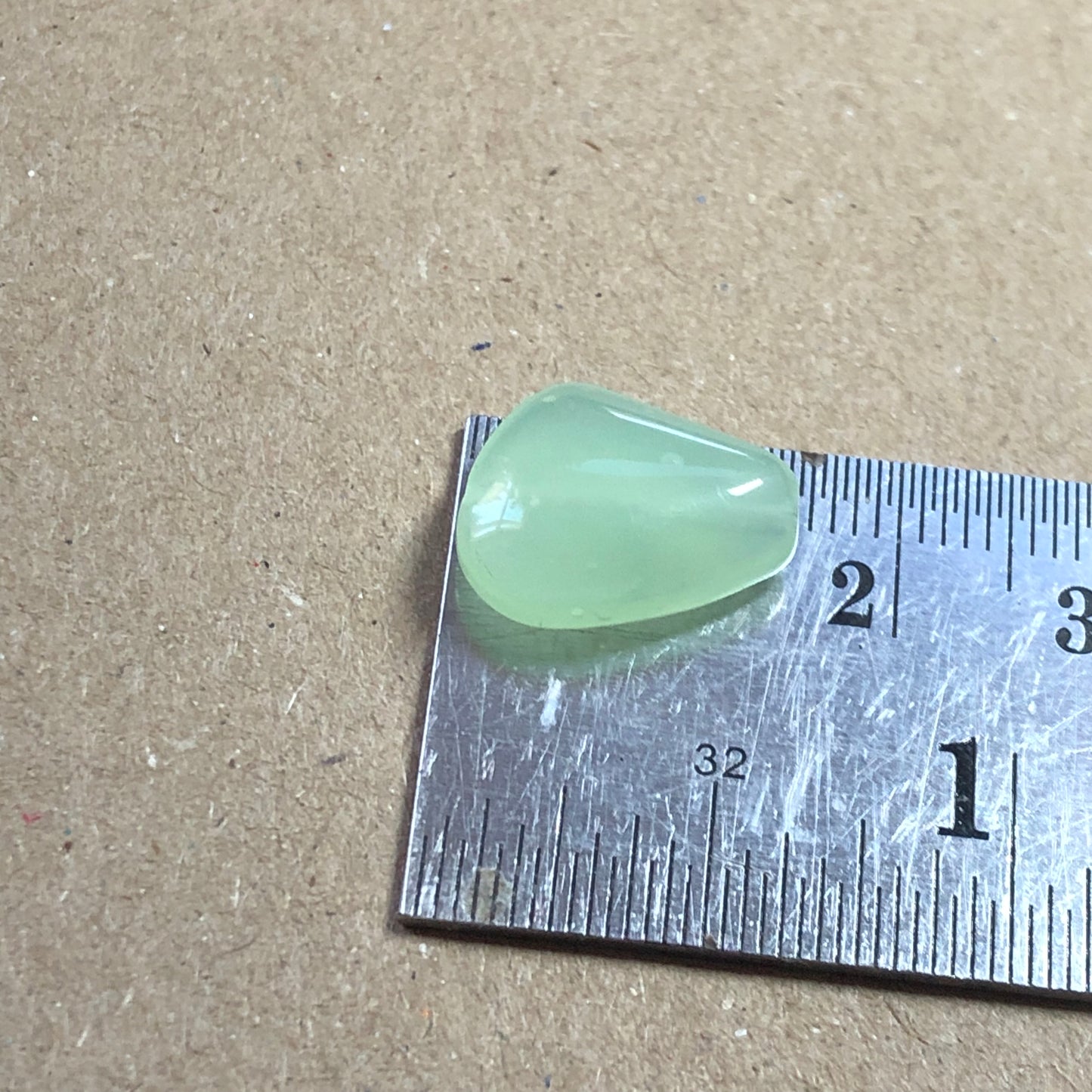 Opaque mint green peardrop glass beads