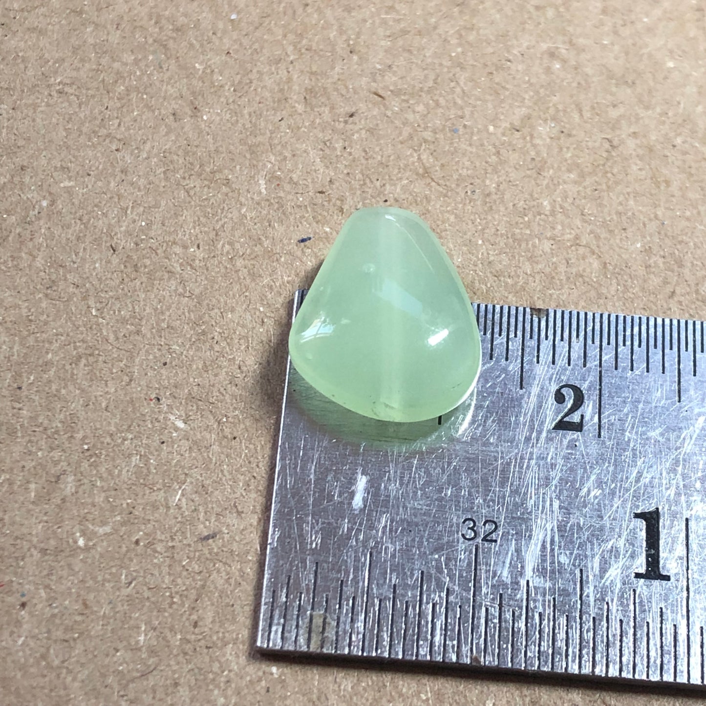 Opaque mint green peardrop glass beads